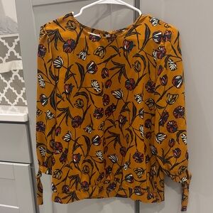Maurices Golden Floral Blouse